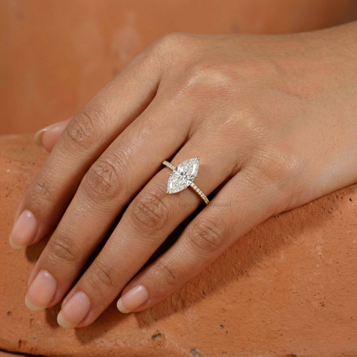 Lab Grown Marquise Diamond Ring