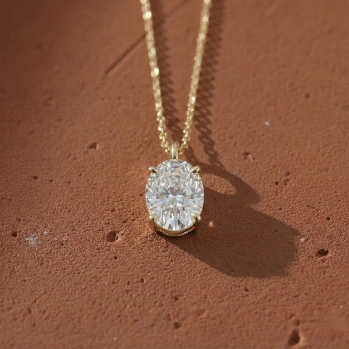 0.50–3.00 CT Oval Cut Lab-Grown Diamond Solitaire Pendant Necklace
