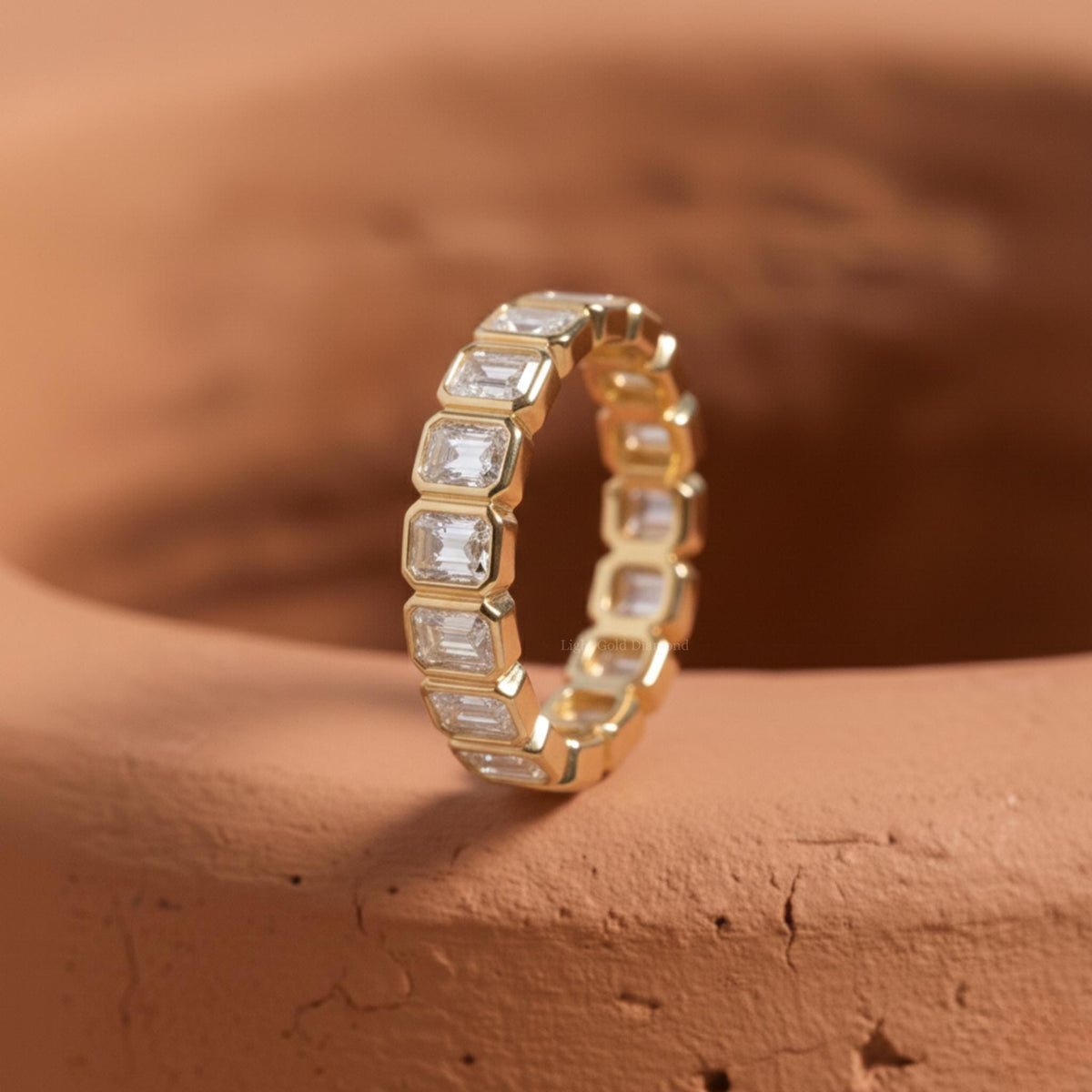 Emerald Cut Lab Grown Diamond Wedding Band