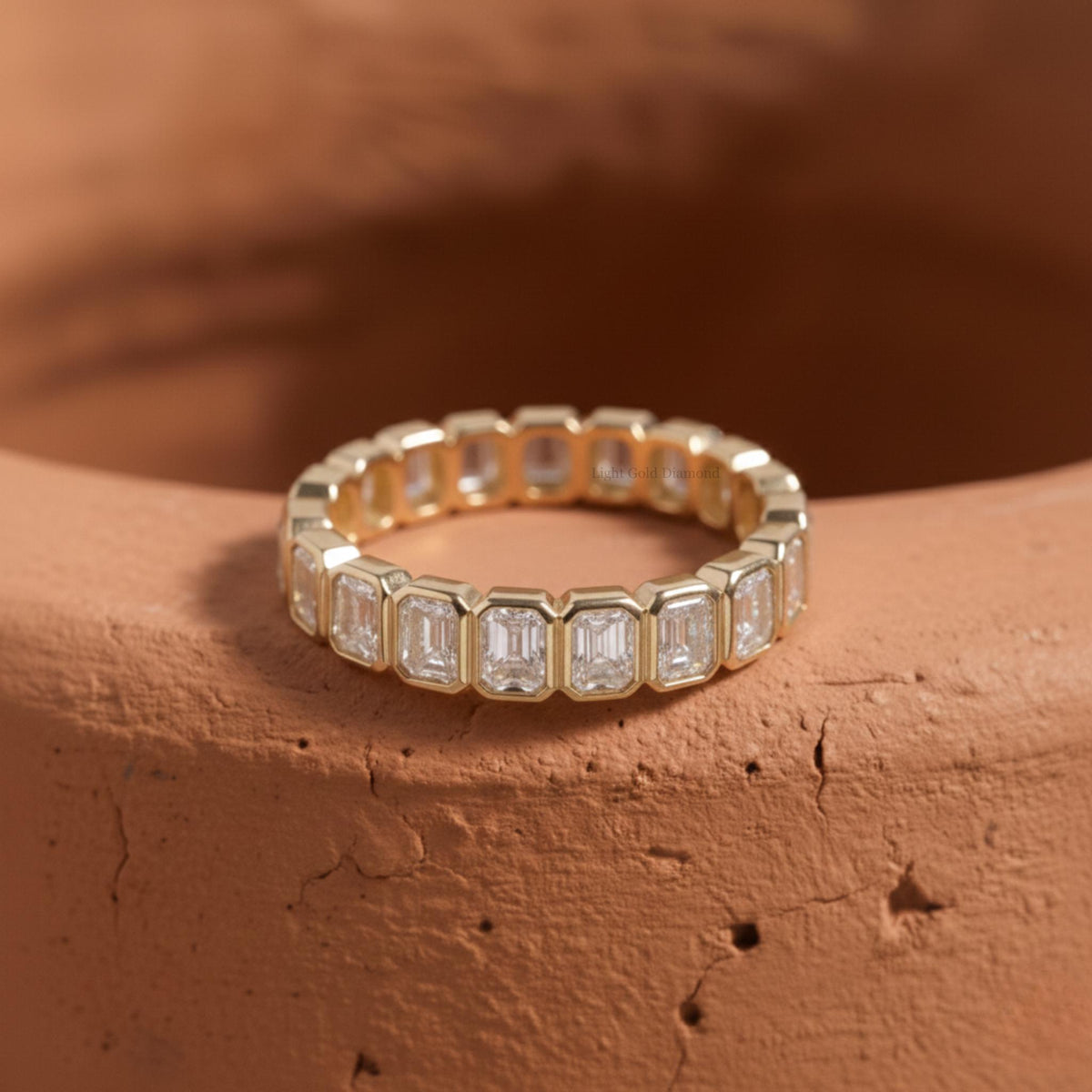 Emerald Cut Lab Grown Diamond Wedding Band