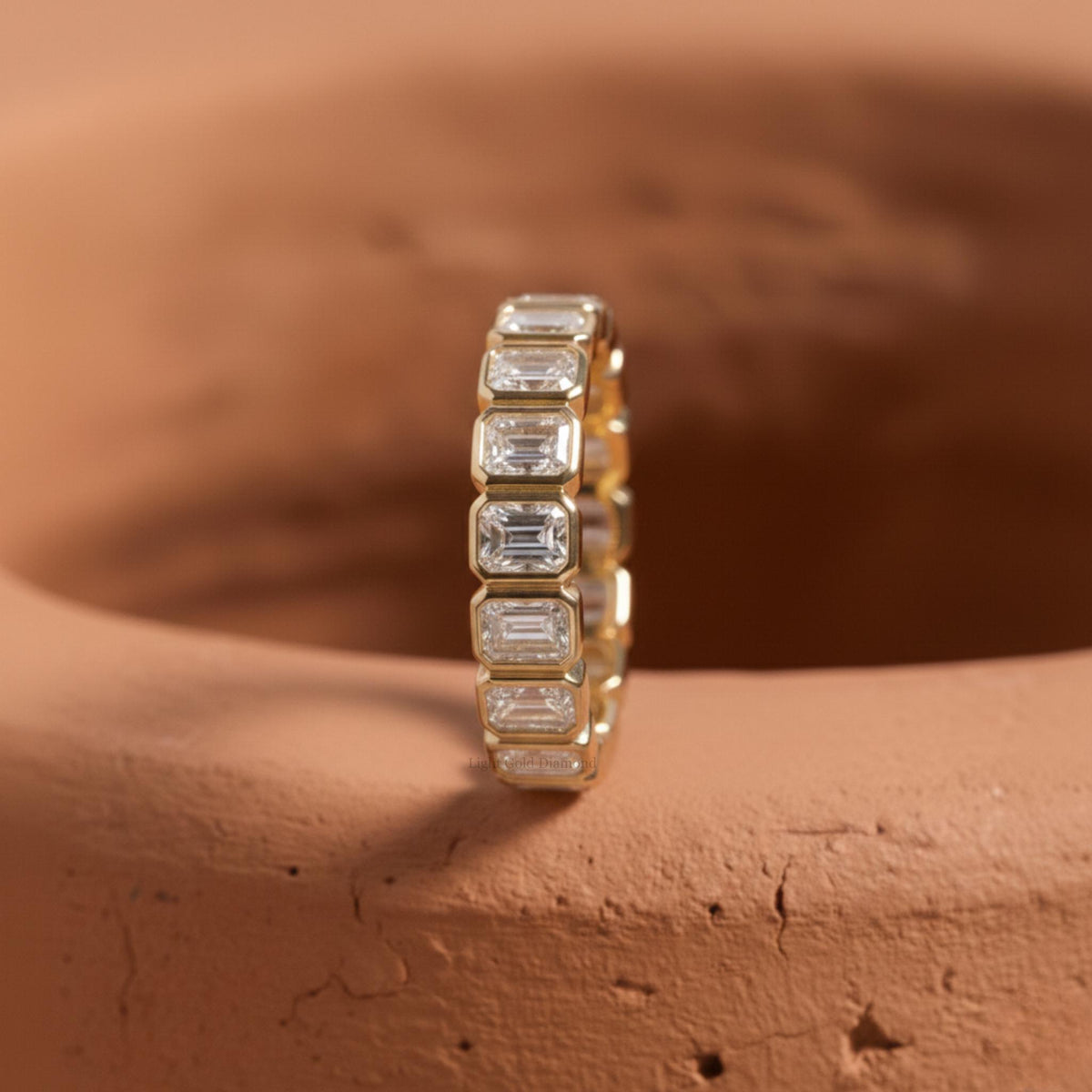 Emerald Cut Lab Grown Diamond Wedding Band