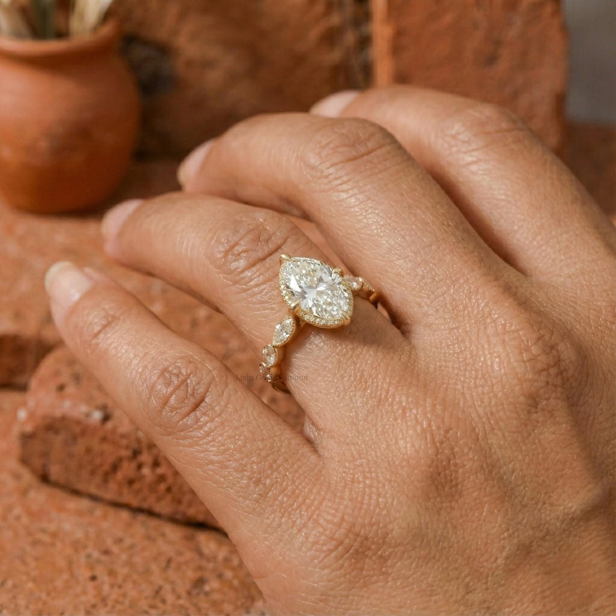 Oval Lab Grown Diamond Hidden Halo Ring