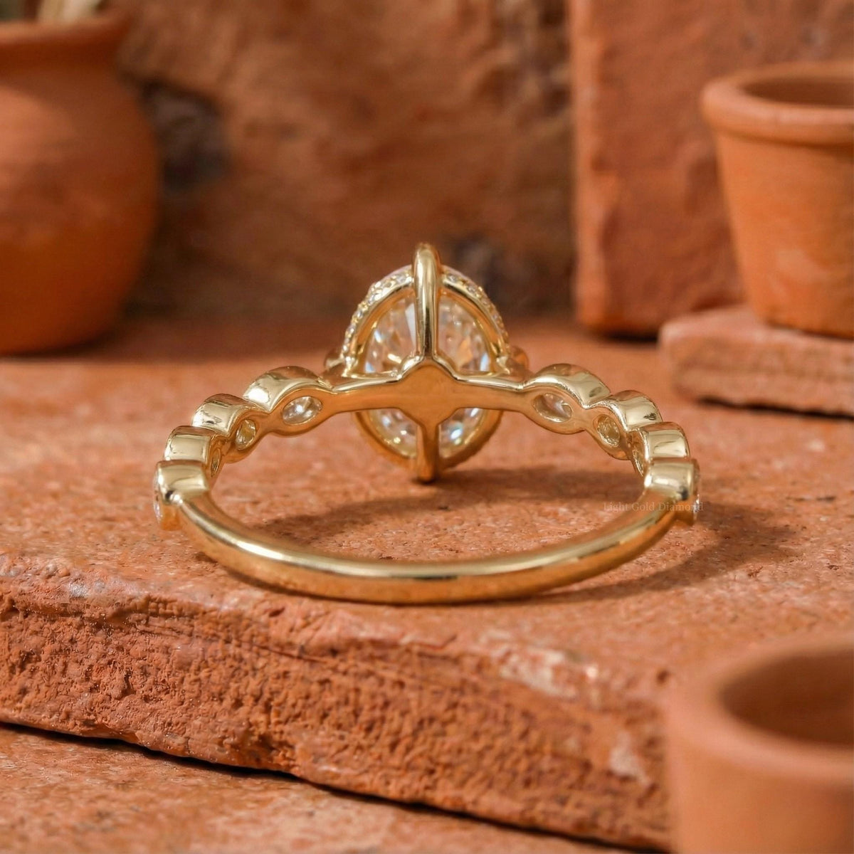 Oval Lab Grown Diamond Hidden Halo Ring
