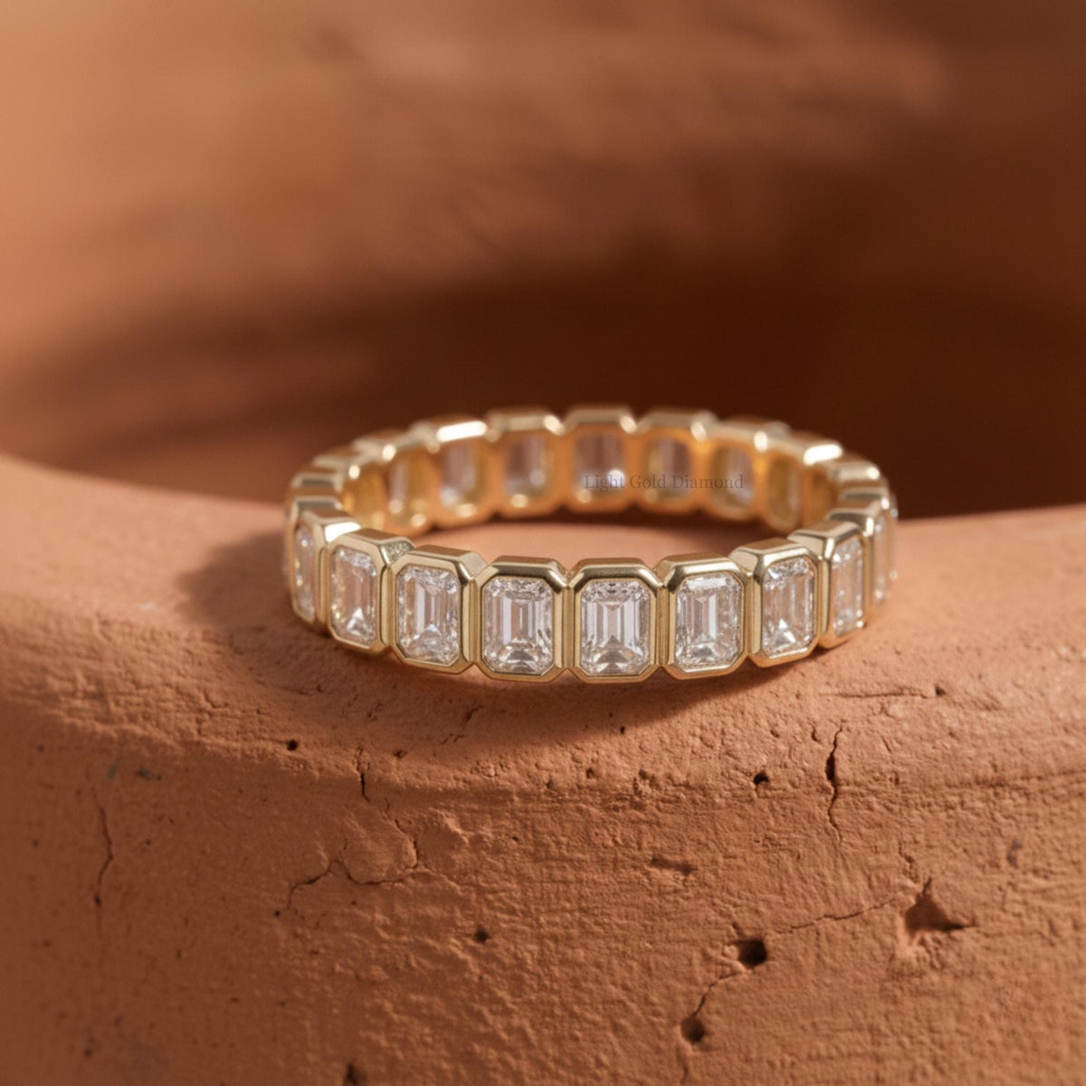 Emerald Cut Lab Grown Diamond Wedding Band