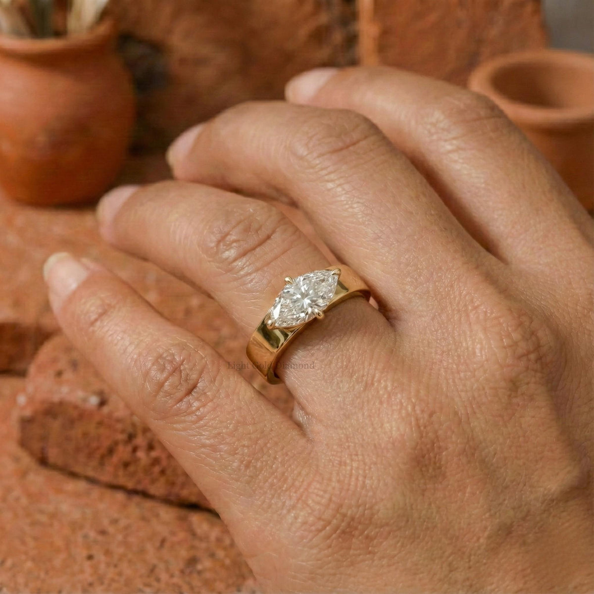 Marquise Cut lab Grown Diamond Solitaire Ring For Her