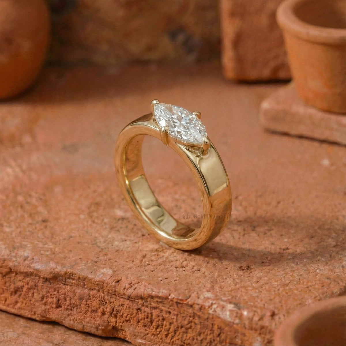 Marquise Cut lab Grown Diamond Solitaire Ring For Her