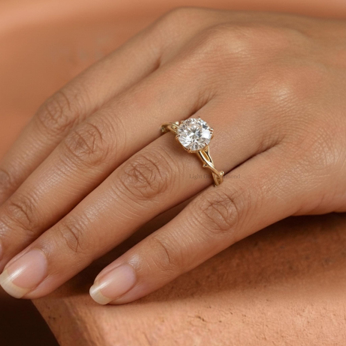1.00 To 5.00 CT Round Cut Lab Grown Diamond Solitaire Ring