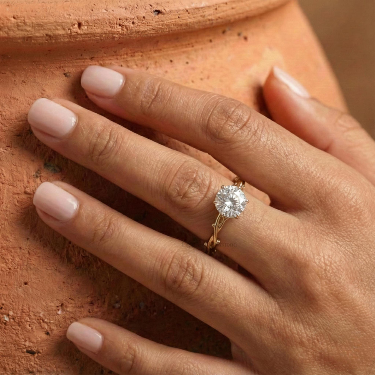 1.00 To 5.00 CT Round Cut Lab Grown Diamond Solitaire Ring