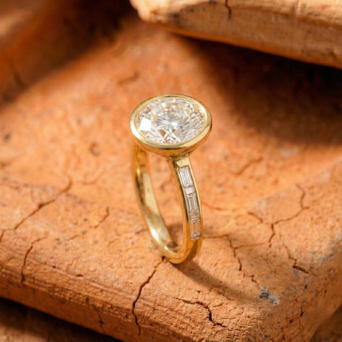 1.00 To 5.00 CT Round Cut Lab Grown Diamond Bezel Set Ring