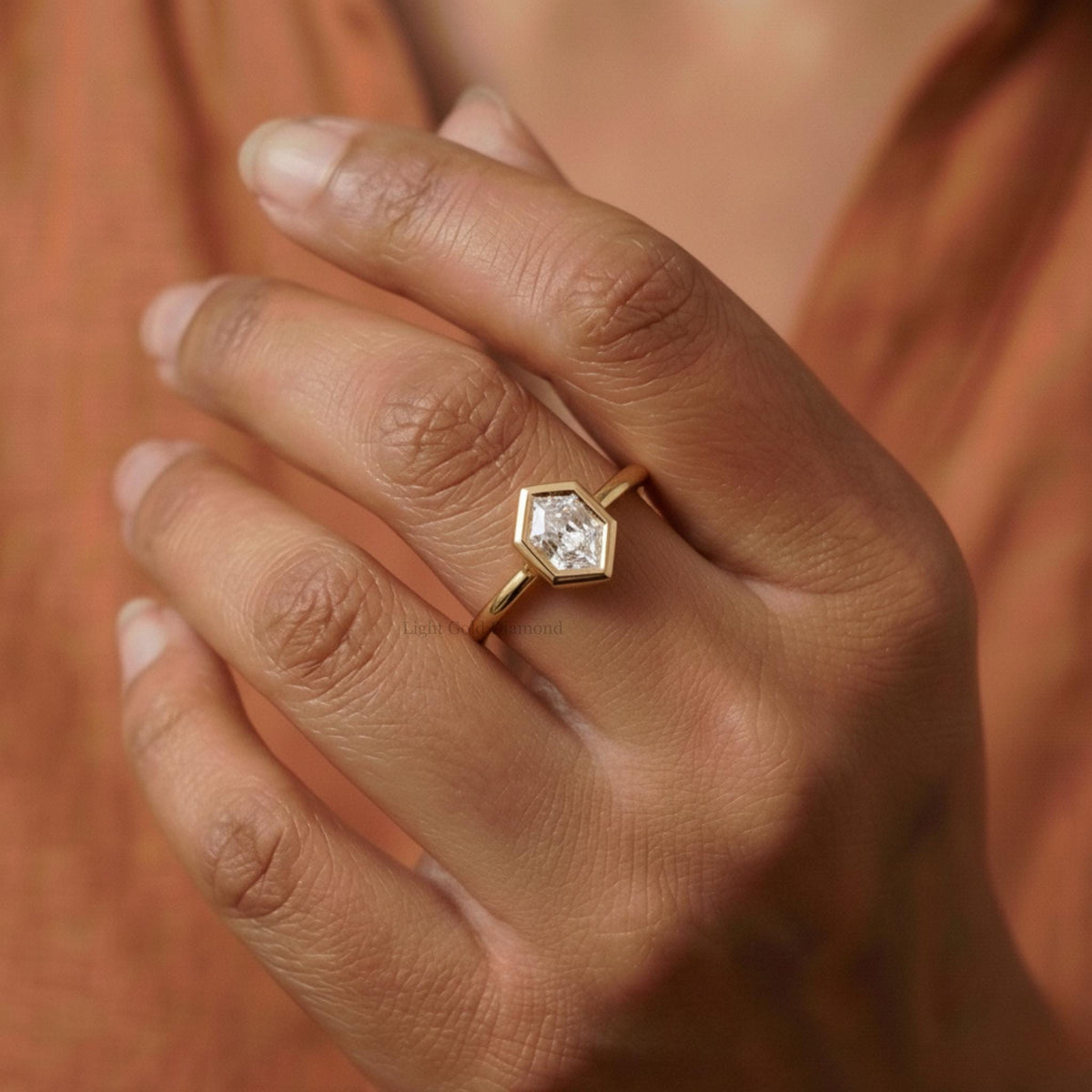 1.00 CT Hexagon Lab-Grown Diamond Ring For Wedding Gift