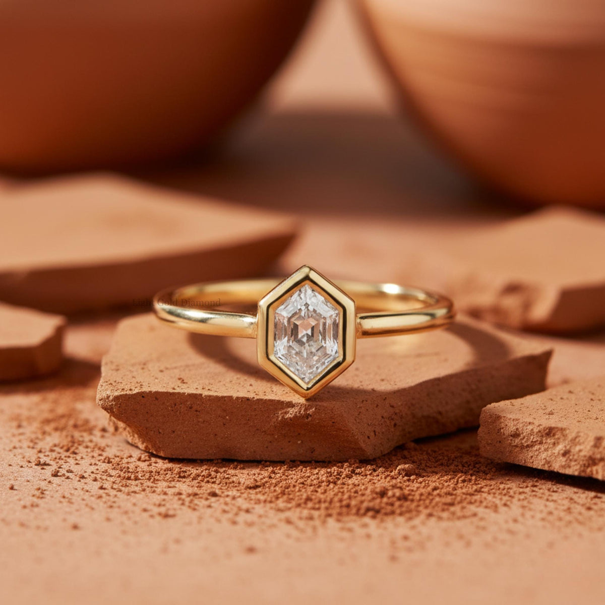 1.00 CT Hexagon Lab-Grown Diamond Ring For Wedding Gift