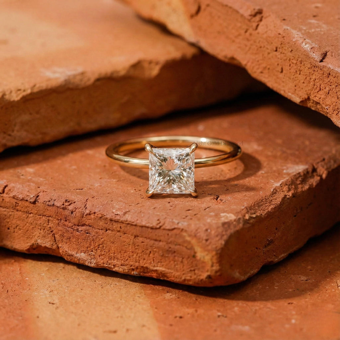 0.50 To 3.00 CT Princess Cut Lab Grown Diamond Solitaire Ring