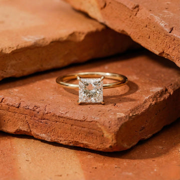 0.50 To 3.00 CT Princess Cut Lab Grown Diamond Solitaire Ring