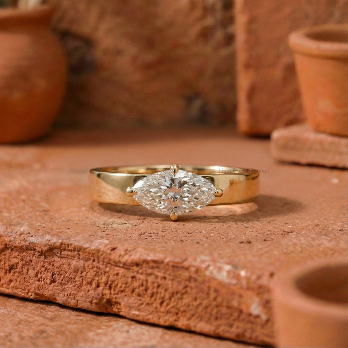 Marquise Cut lab Grown Diamond Solitaire Ring For Her