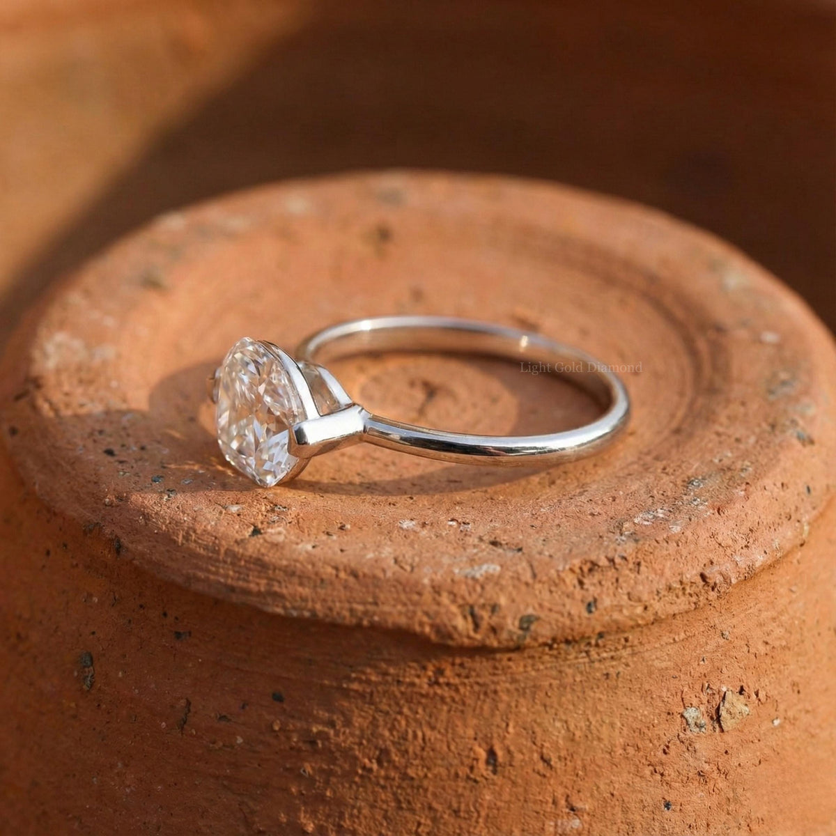 Pear Cut Lab Grown Diamond Ring