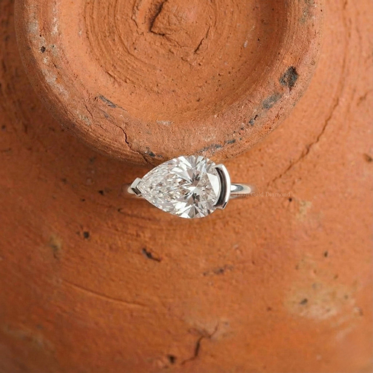Pear Cut Lab Grown Diamond Ring