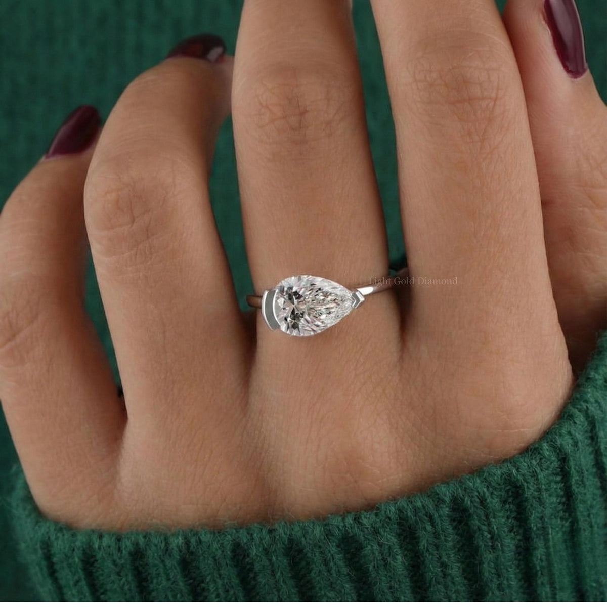 Pear Cut Lab Grown Diamond Ring