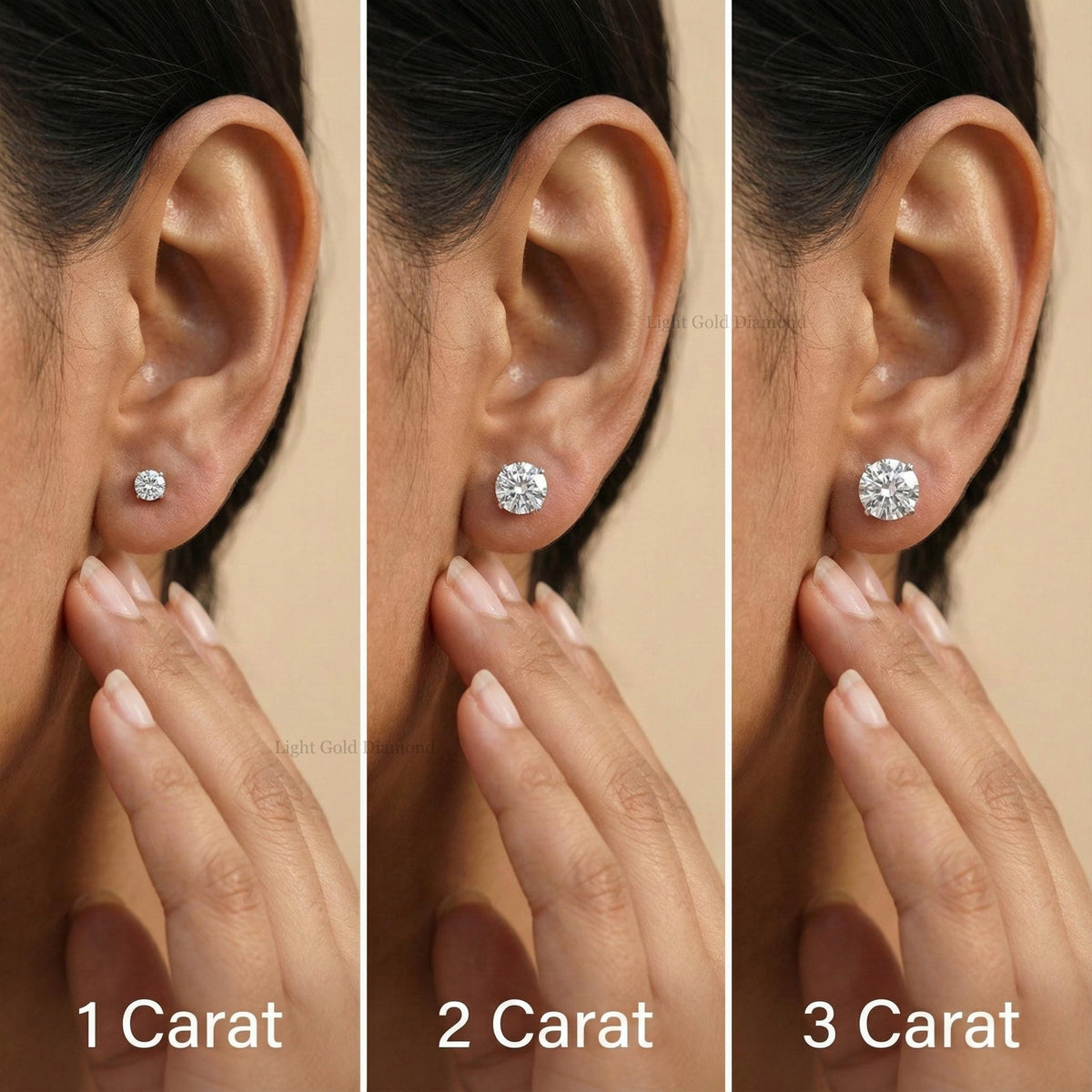 Lab Grown Round Diamond Stud Earrings