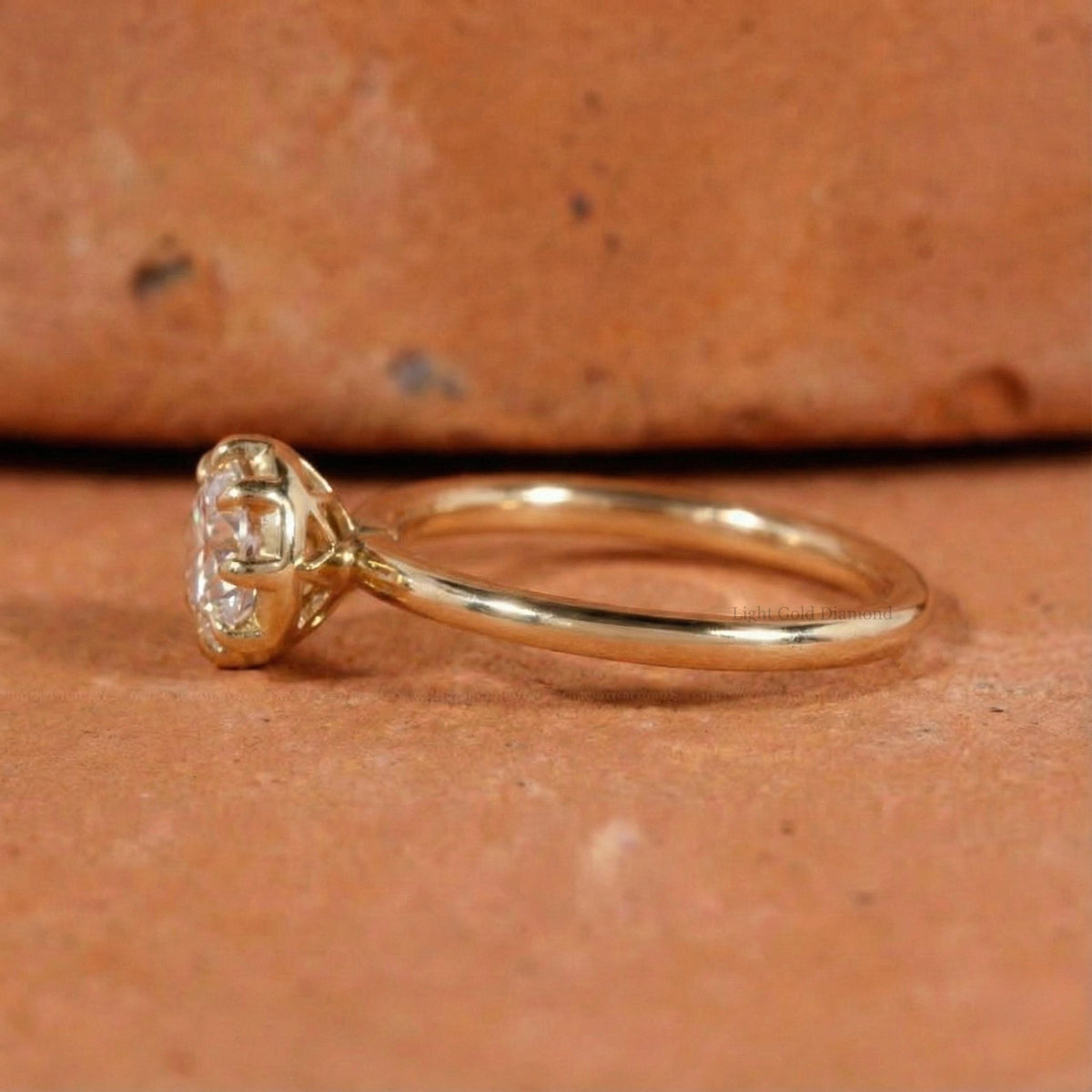 Lab Grown Round Diamond Antique Engagement Ring