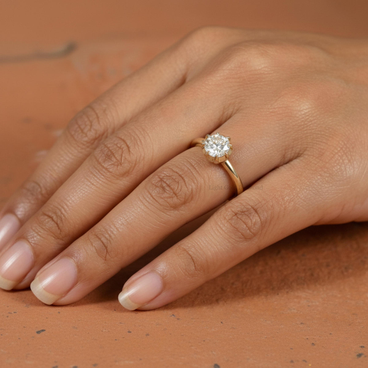 Lab Grown Round Diamond Antique Engagement Ring