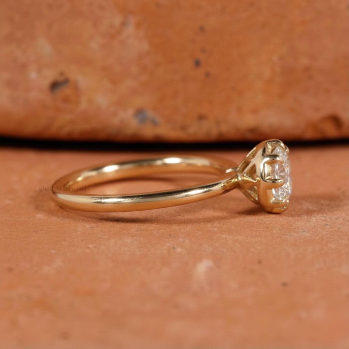 Lab Grown Round Diamond Antique Engagement Ring
