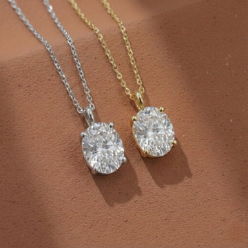 0.50–3.00 CT Oval Cut Lab-Grown Diamond Solitaire Pendant Necklace