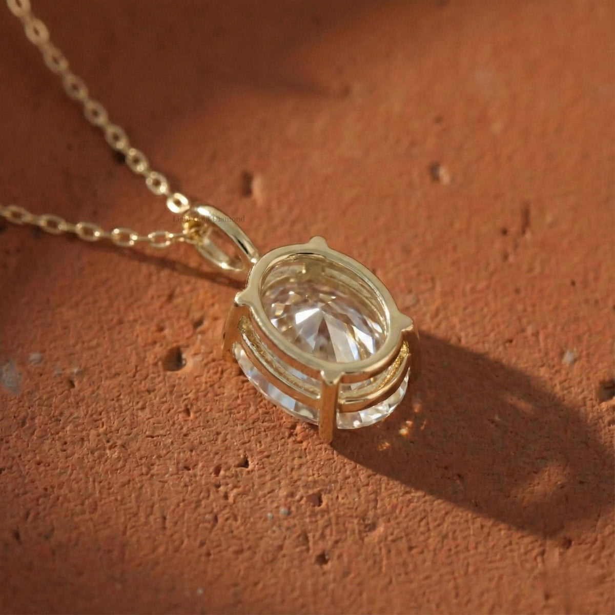 0.50–3.00 CT Oval Cut Lab-Grown Diamond Solitaire Pendant Necklace