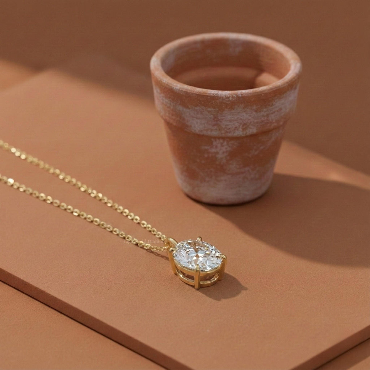 0.50–3.00 CT Oval Cut Lab-Grown Diamond Solitaire Pendant Necklace