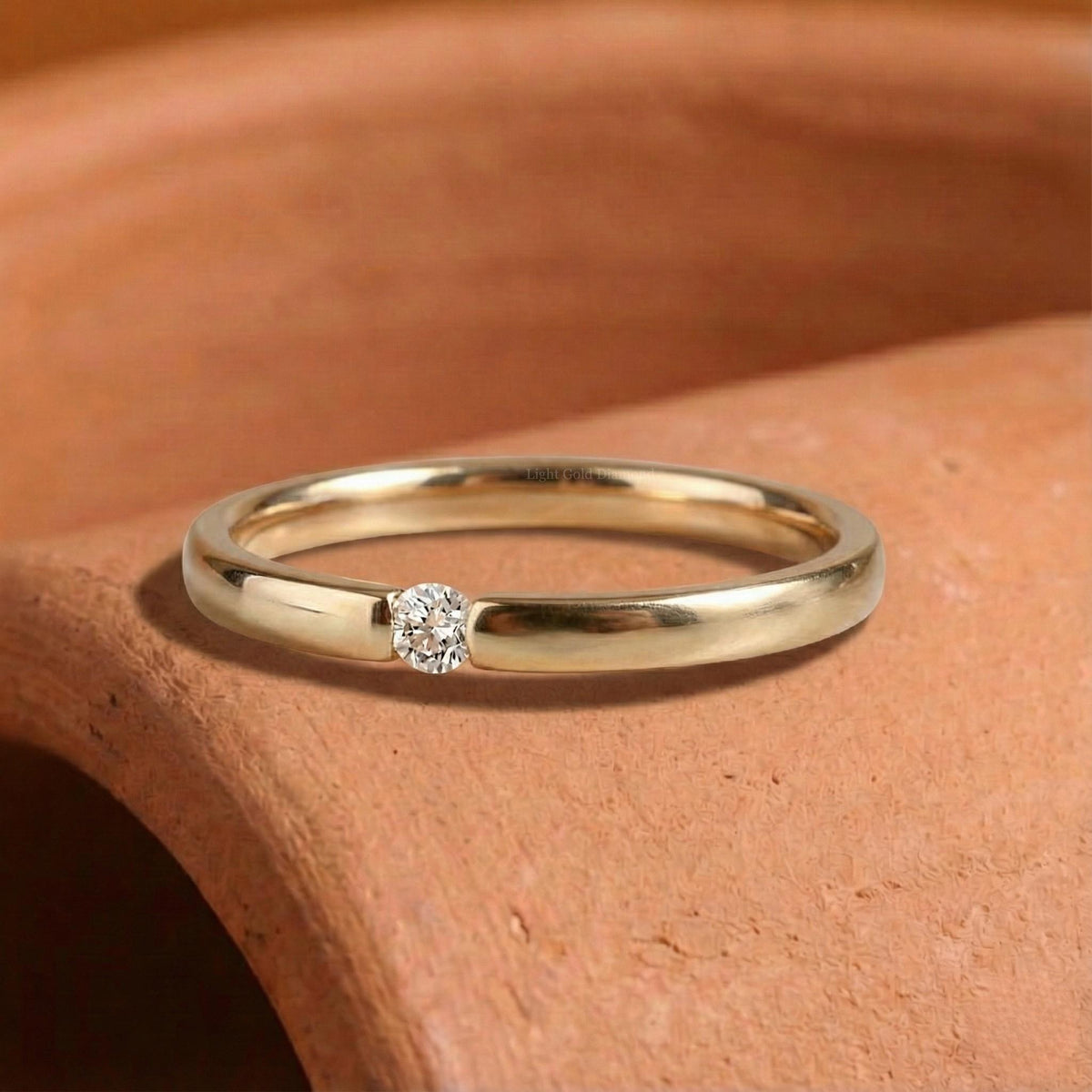 Round Cut Lab Grown Diamond Flush Set Band For Gift