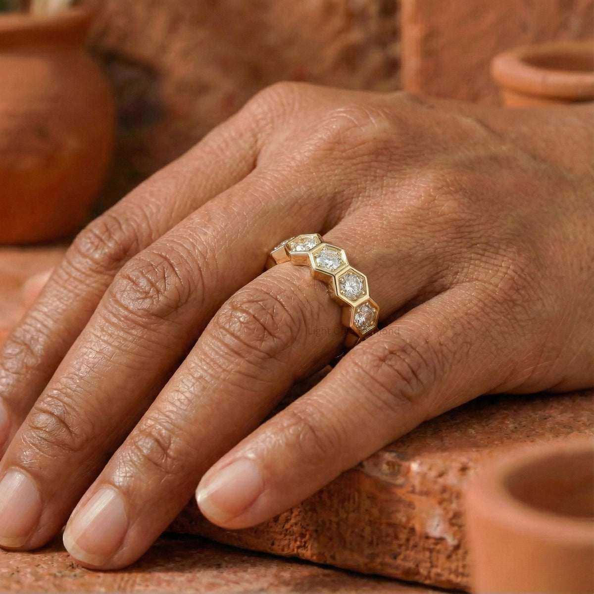 Round Cut Lab Grown Diamond Wedding Band