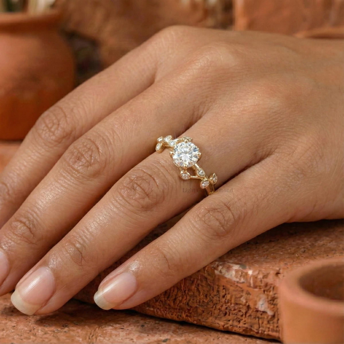 1.00 To 5.00 CT Round Cut Lab Grown Diamond Engagement Ring