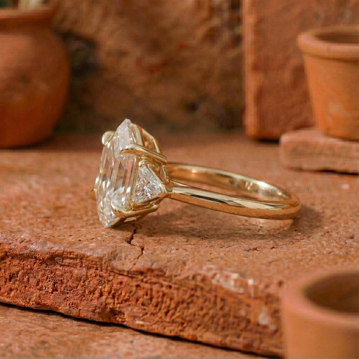 Hexagon Cut Lab Grown Diamond Engagement Ring