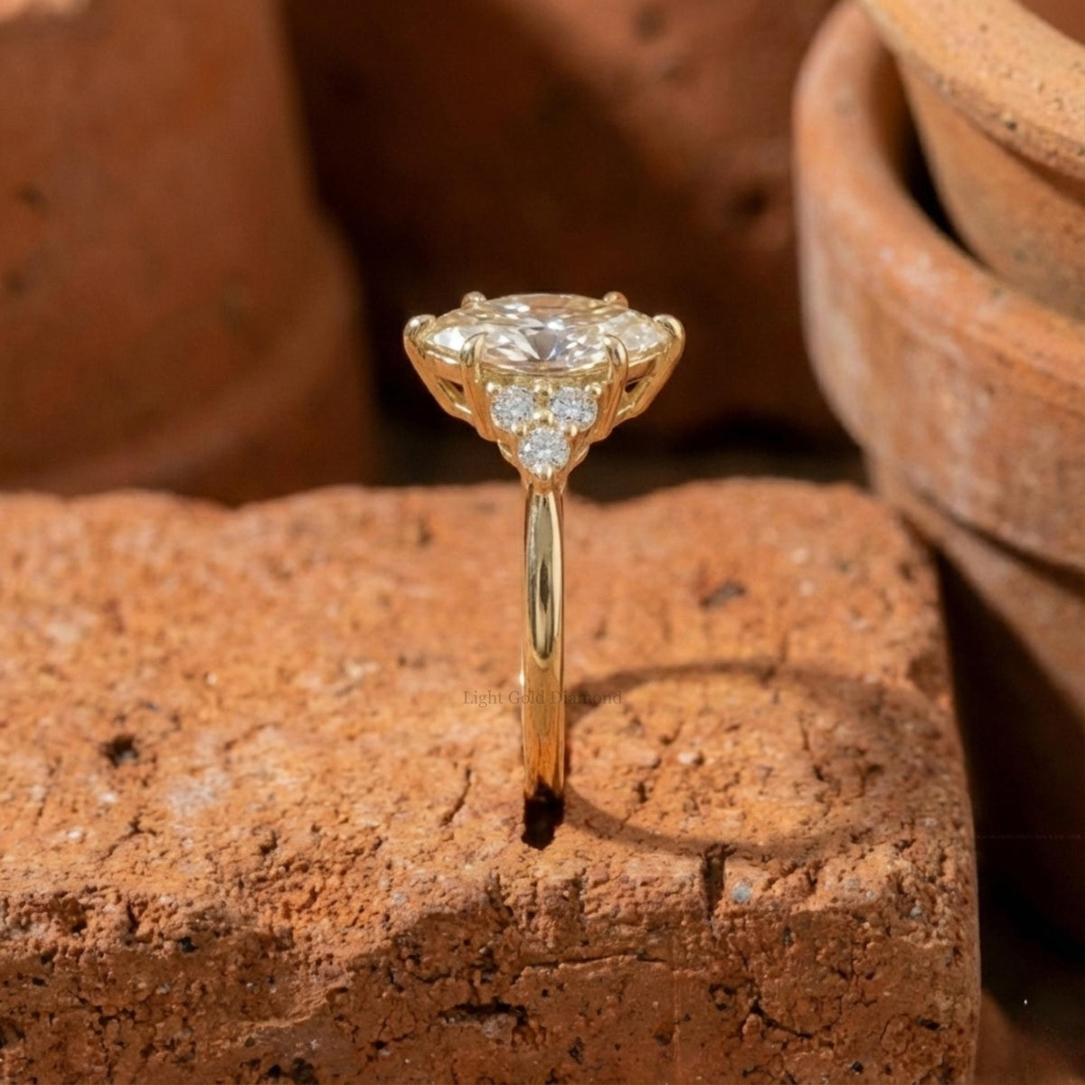 Marquise Diamond Cluster Engagement Ring