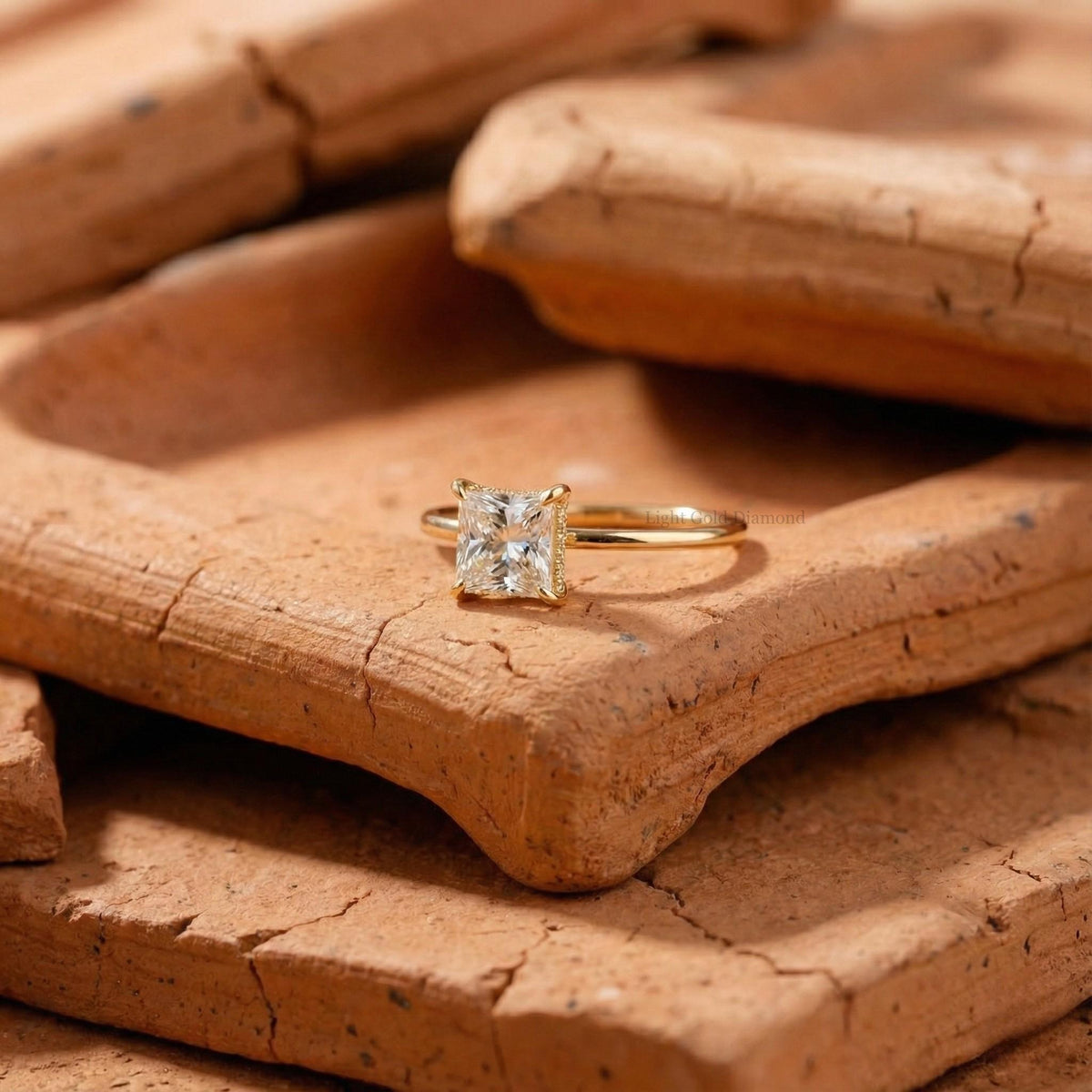 0.50 To 3.00 CT Princess Cut Lab Grown Diamond Solitaire Ring