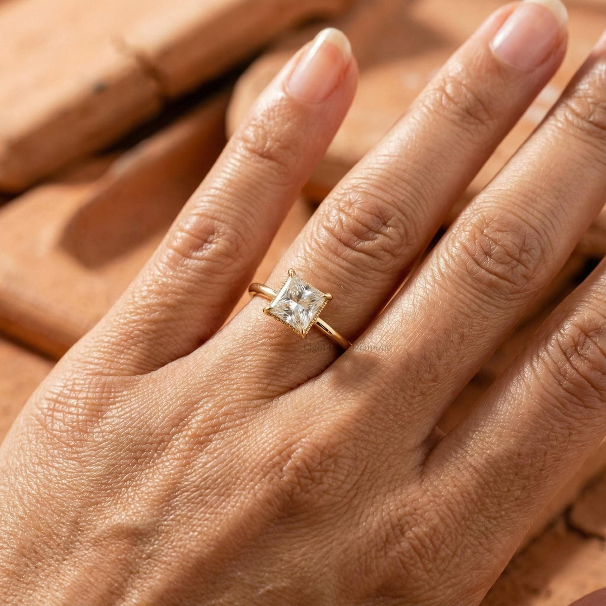0.50 To 3.00 CT Princess Cut Lab Grown Diamond Solitaire Ring