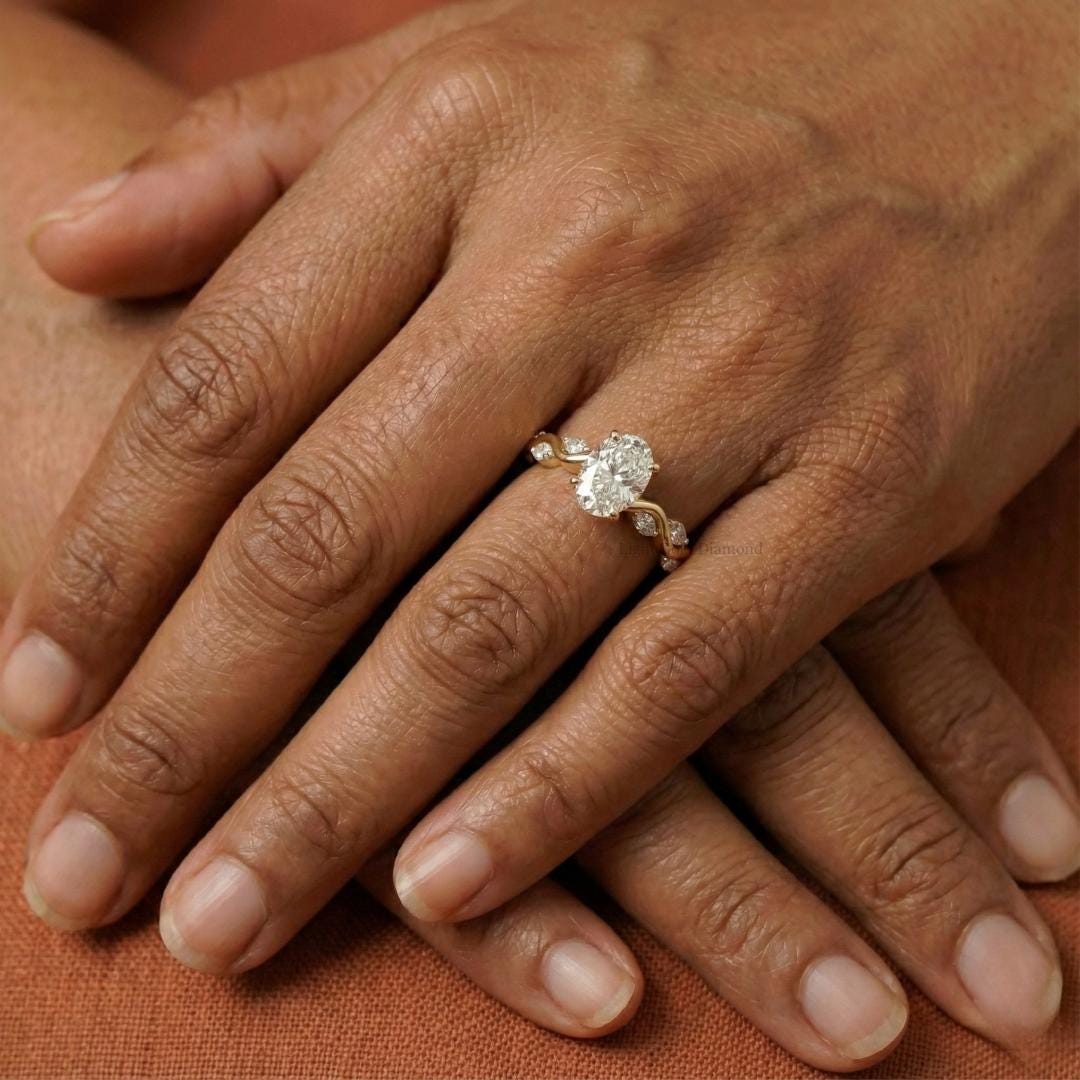 Oval Cut Lab Grown Diamond Engagement Ring