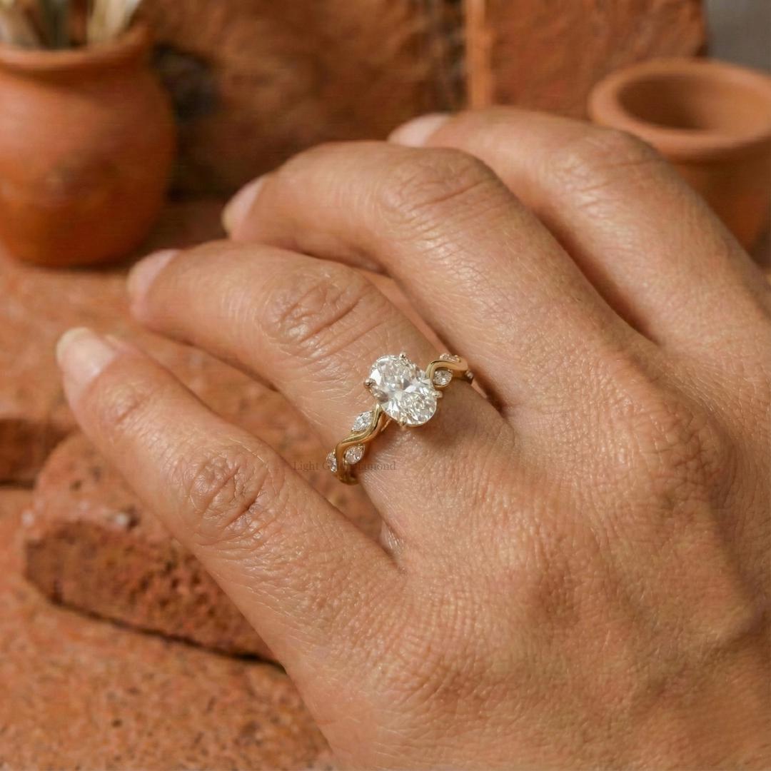 Oval Cut Lab Grown Diamond Engagement Ring
