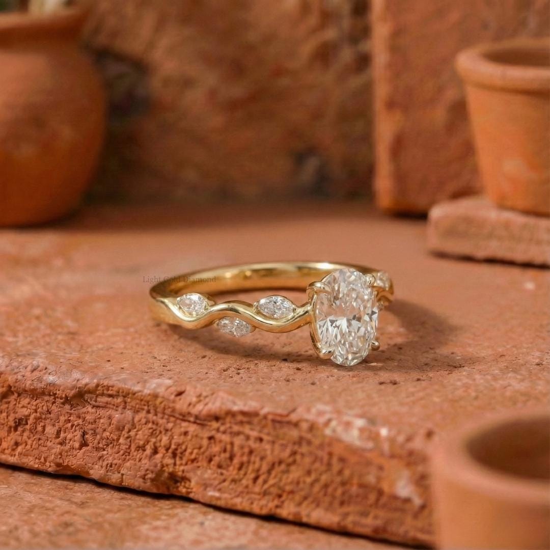Oval Cut Lab Grown Diamond Engagement Ring