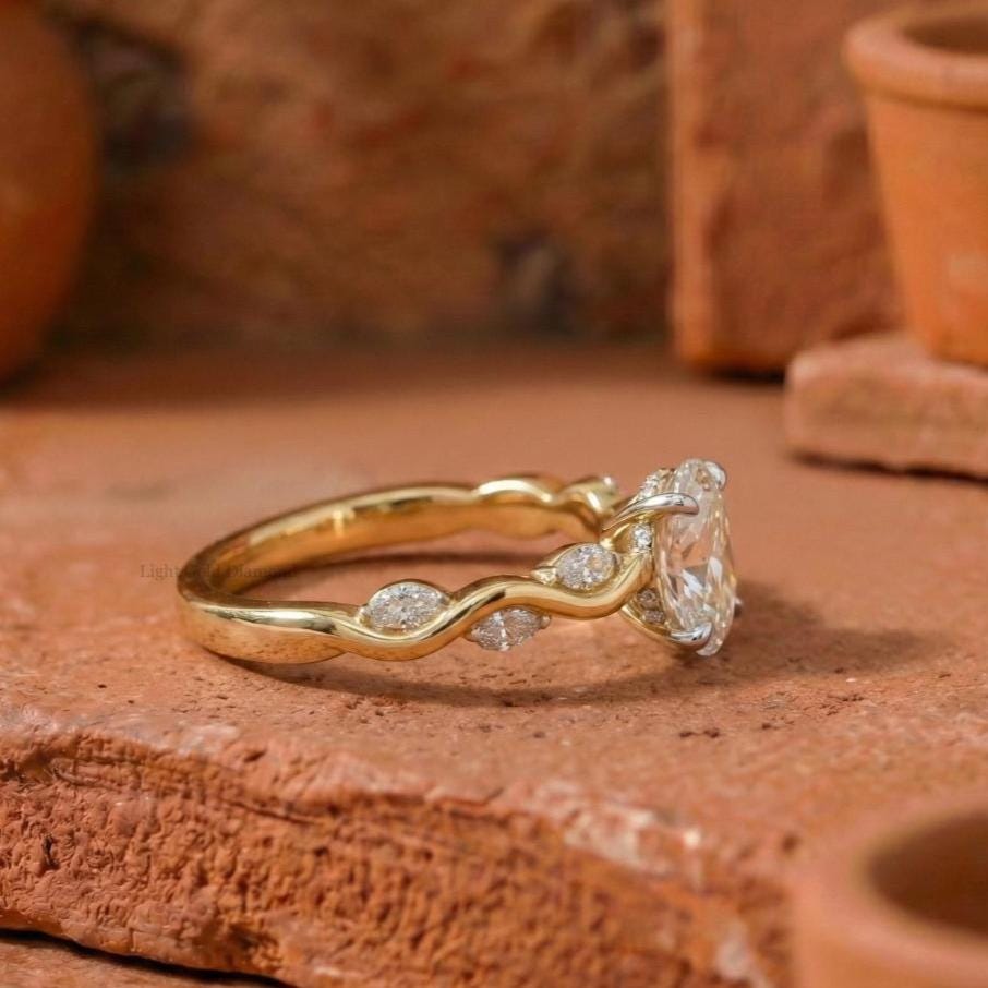 Oval Cut Lab Grown Diamond Engagement Ring