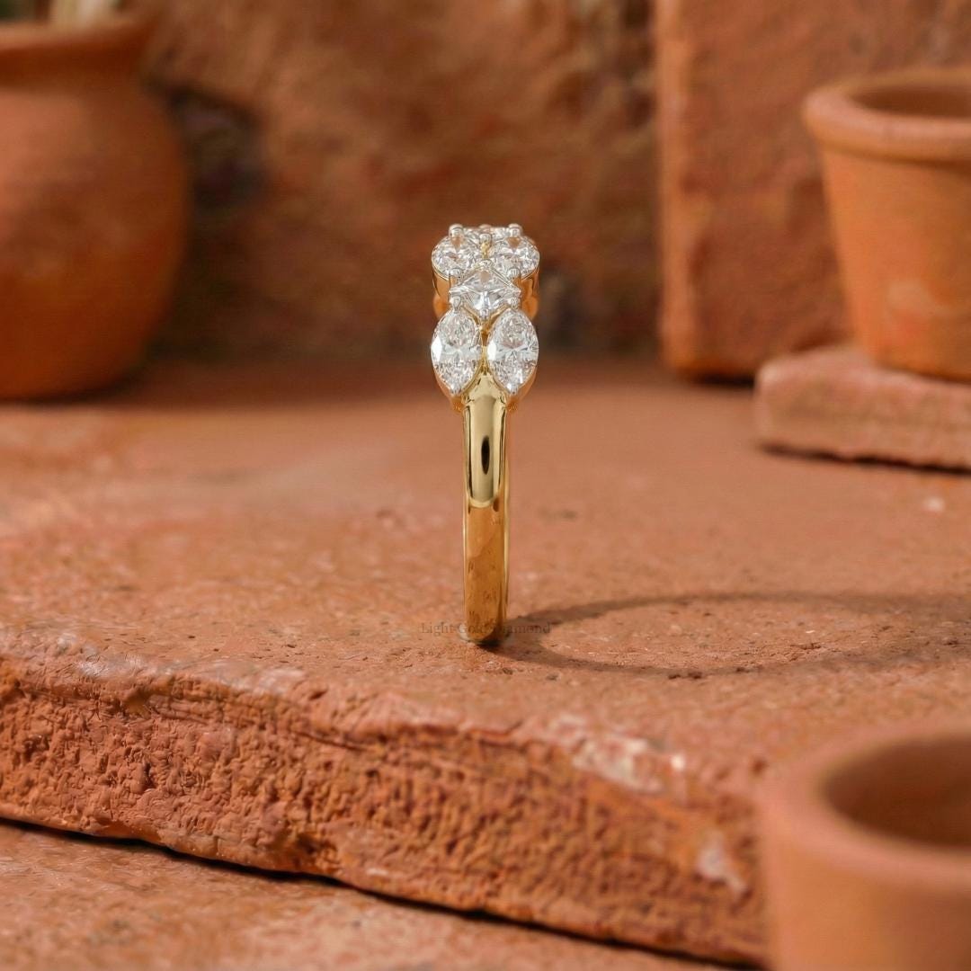 Marquise & Princess Cut Lab Grown Diamond Wedding Band