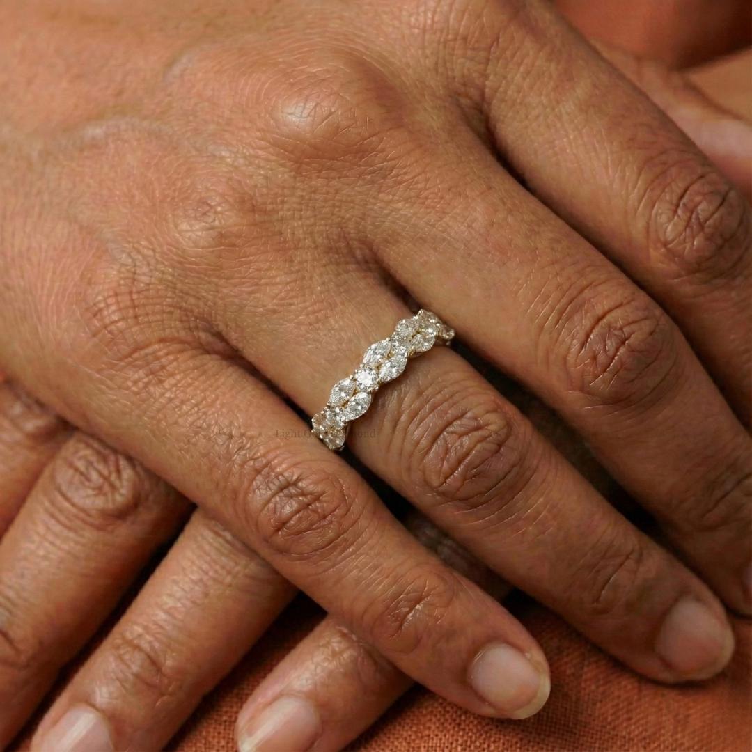Marquise & Princess Cut Lab Grown Diamond Wedding Band