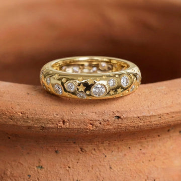 Round Cut Lab Grown Diamond Starburst Band