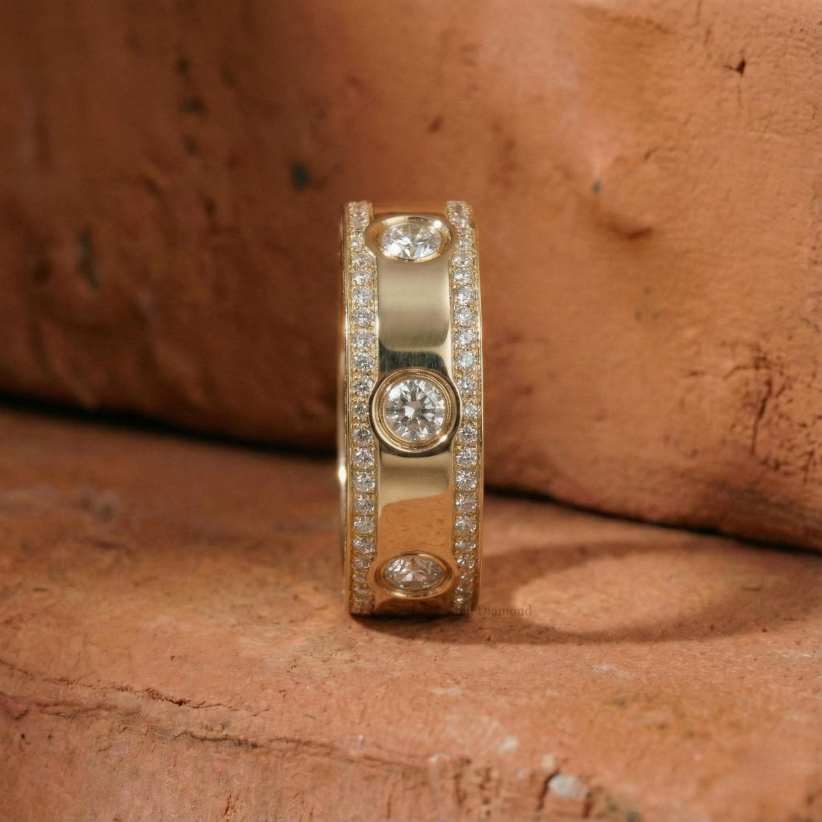 Round Lab Grown Diamond Band For Wedding Gift