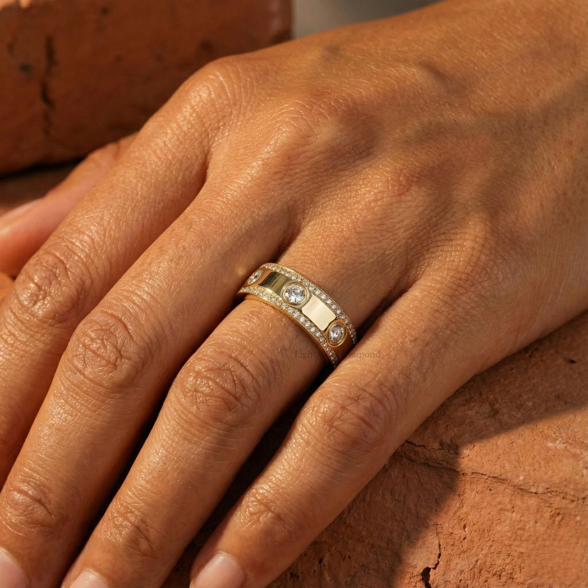 Round Lab Grown Diamond Band For Wedding Gift