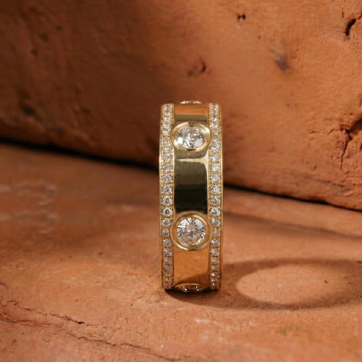 Round Lab Grown Diamond Band For Wedding Gift