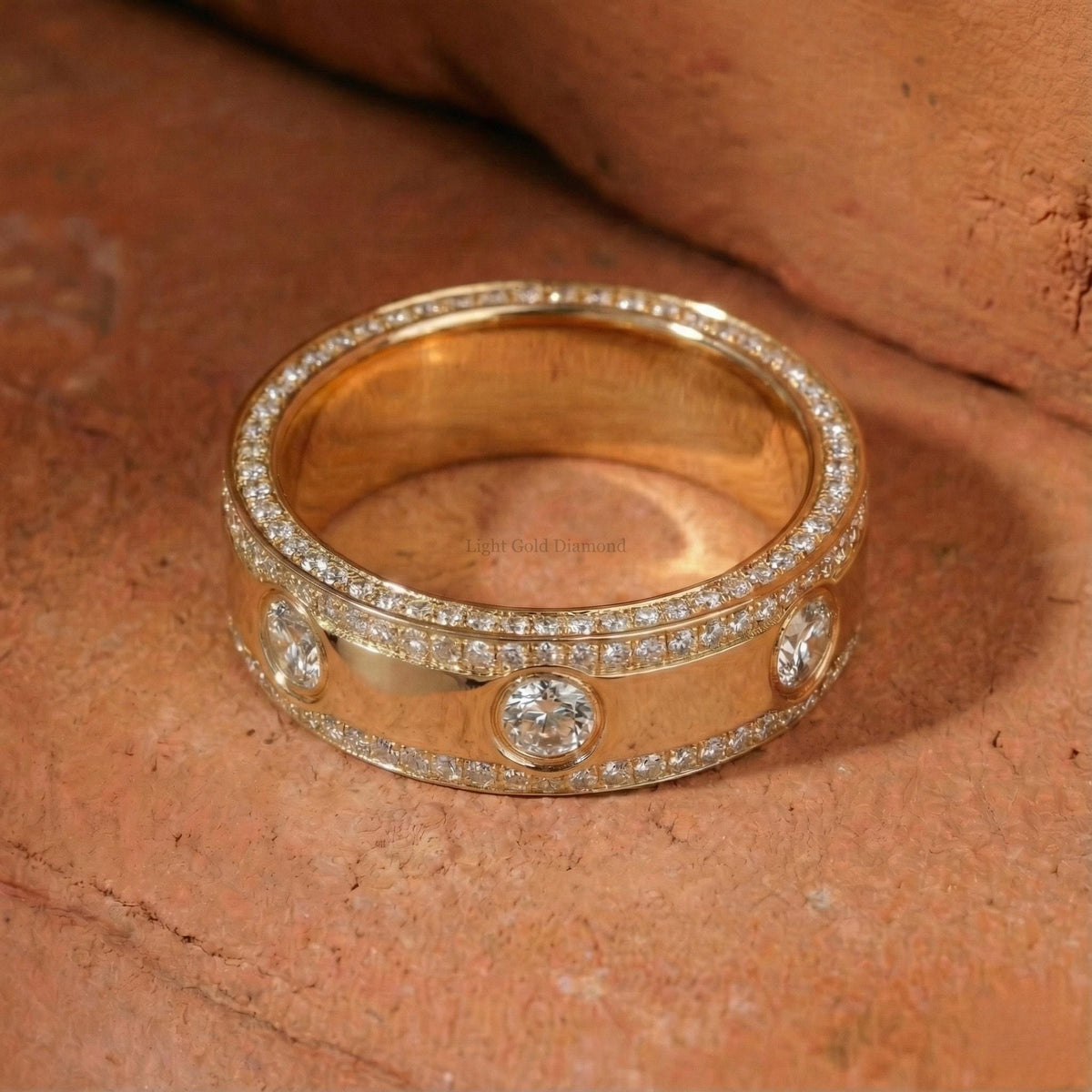 Round Lab Grown Diamond Band For Wedding Gift