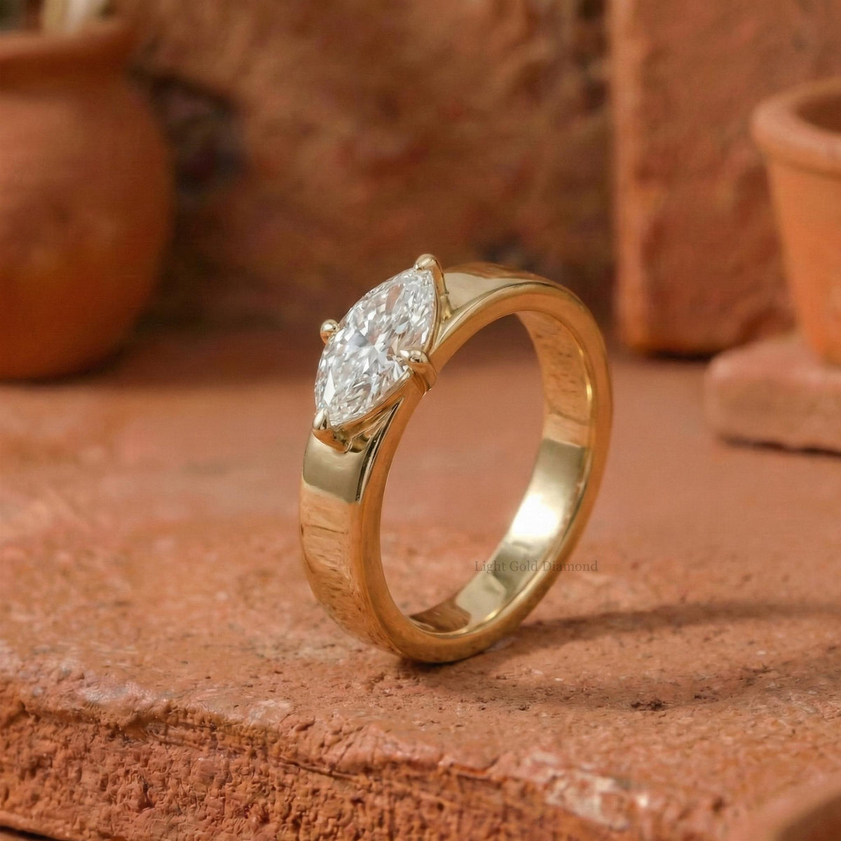 Marquise Cut lab Grown Diamond Solitaire Ring For Her