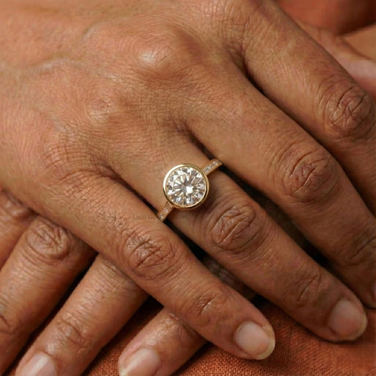 1.00 To 5.00 CT Round Cut Lab Grown Diamond Bezel Set Ring