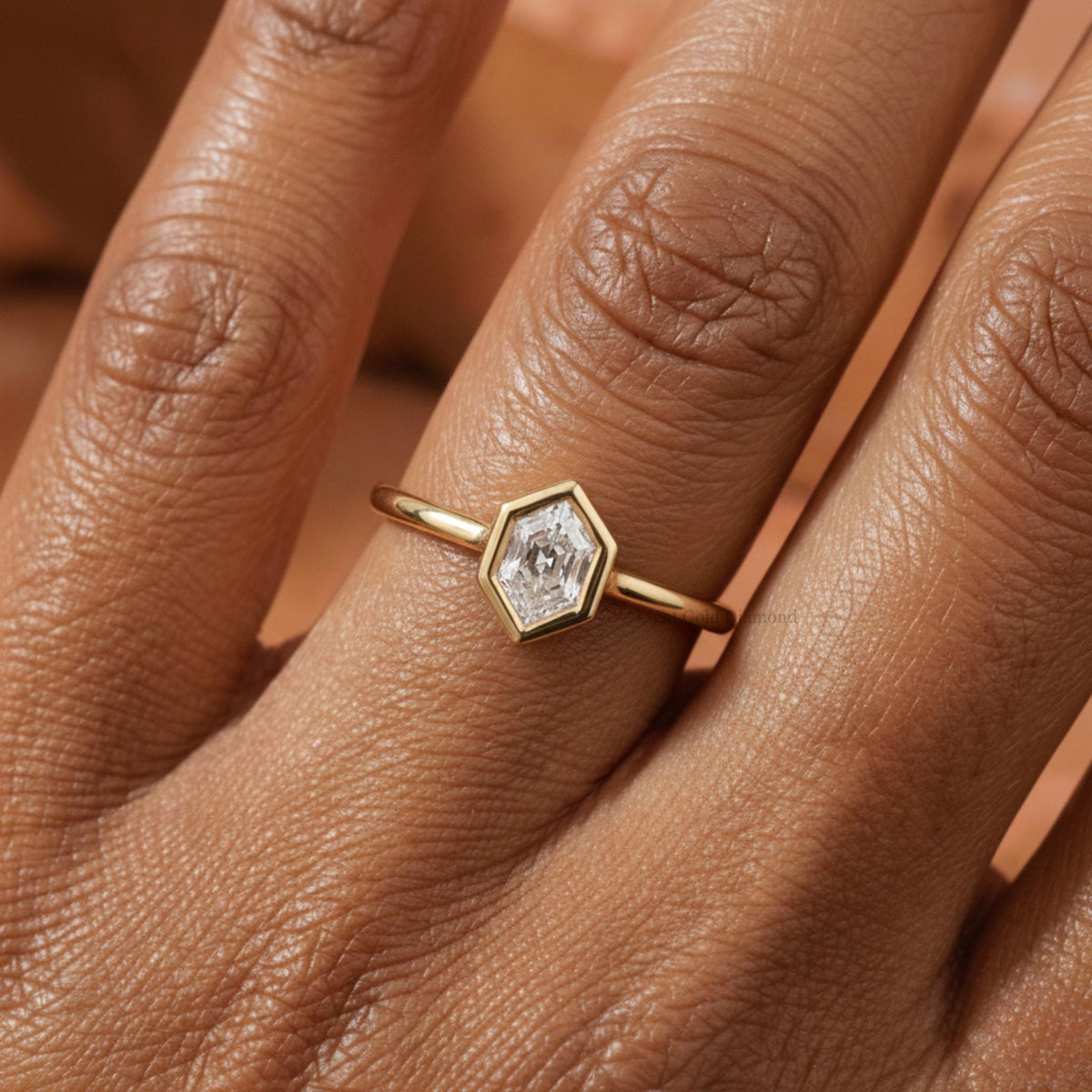 1.00 CT Hexagon Lab-Grown Diamond Ring For Wedding Gift