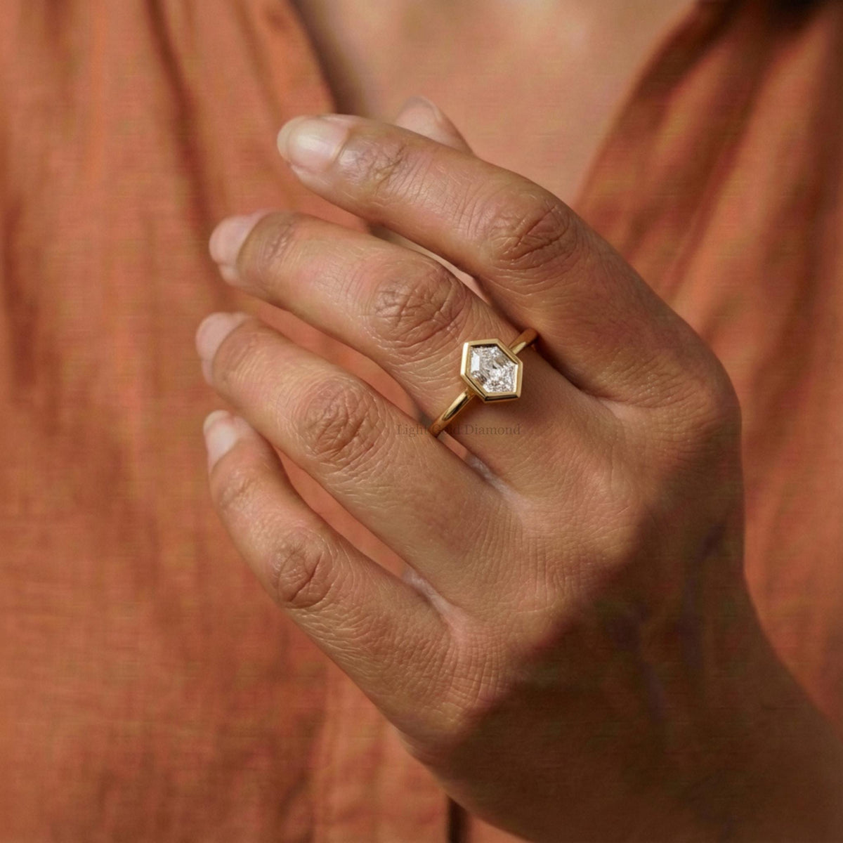 1.00 CT Hexagon Lab-Grown Diamond Ring For Wedding Gift